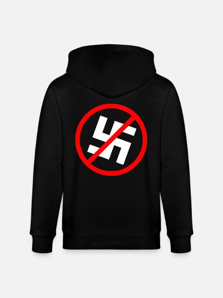 Against nazis swastika symbol - Stanley/Stella CULTIVATOR  Unisex Organic Hooded Jacket - black