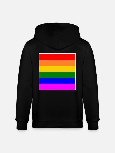 LGBT rainbow flag - Stanley/Stella CULTIVATOR Unisex Organic Hooded Jacket - black