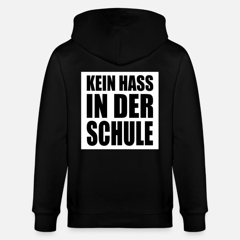 Kein hass in der schule - Stanley/Stella Unisex Bio-Kapuzenjacke CULTIVATOR  - Schwarz