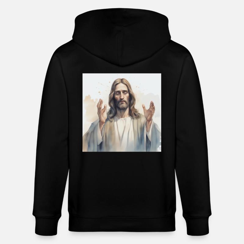 Jésus Dieu Messie - Veste à capuche bio CULTIVATOR Stanley/Stella Unisexe - noir