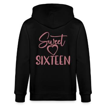 Süßes sechzehn süßes Geschenk zum 16. Geburtstag 16 Jahre alt - Stanley/Stella Unisex Bio-Kapuzenjacke CULTIVATOR  - Schwarz - Hinten - Anna (173cm)