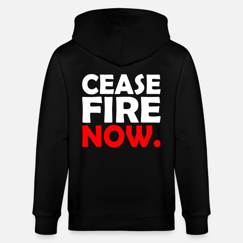 Ceasefire now - Veste à capuche bio CULTIVATOR Stanley/Stella Unisexe - noir