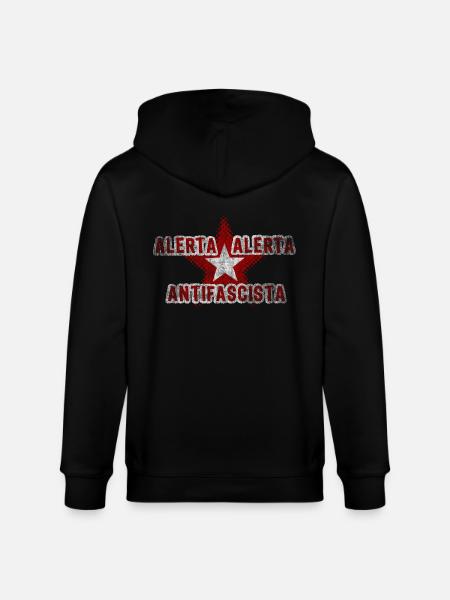 Spruch Stern Antifa - Stanley/Stella Unisex Bio-Kapuzenjacke CULTIVATOR - Schwarz
