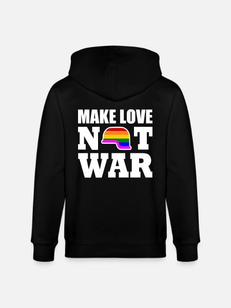Make love not war - Stanley/Stella CULTIVATOR  Unisex Organic Hooded Jacket - black