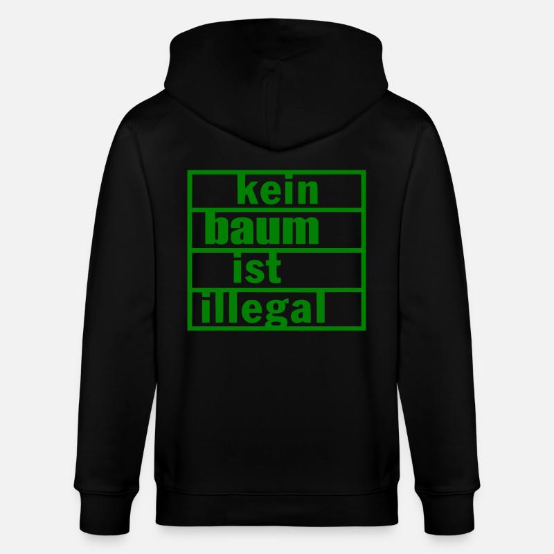 Kein baum ist illegal - Stanley/Stella Unisex Bio-Kapuzenjacke CULTIVATOR  - Schwarz