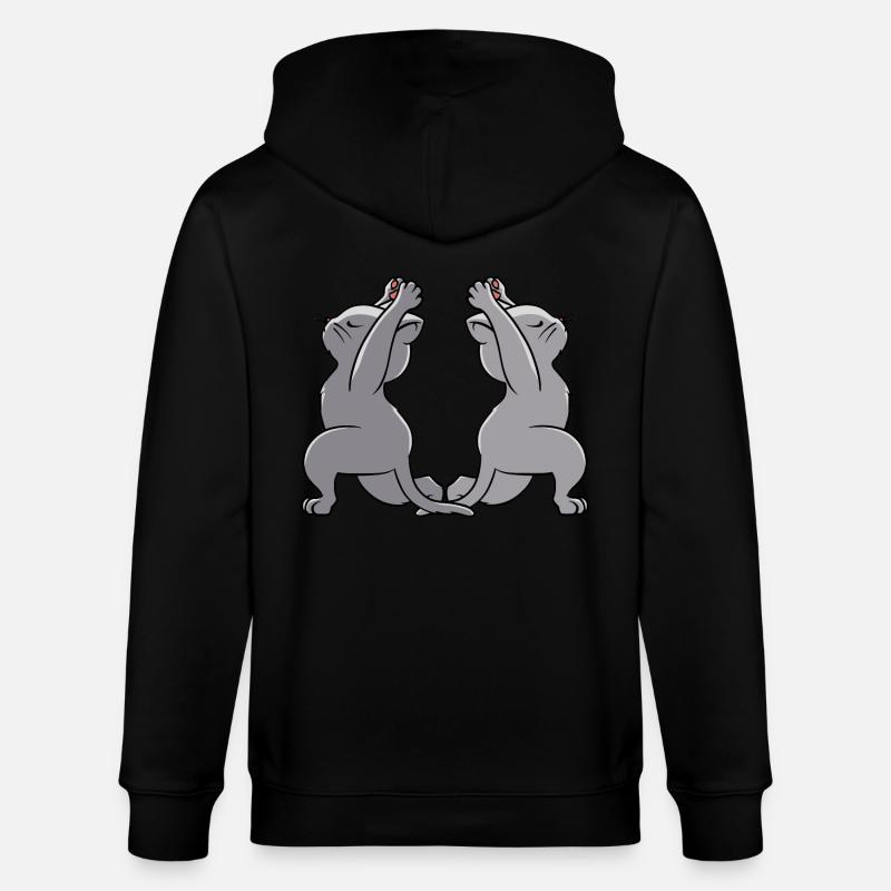 Yoga Chats Yogi Cat - Veste à capuche bio CULTIVATOR Stanley/Stella Unisexe - noir