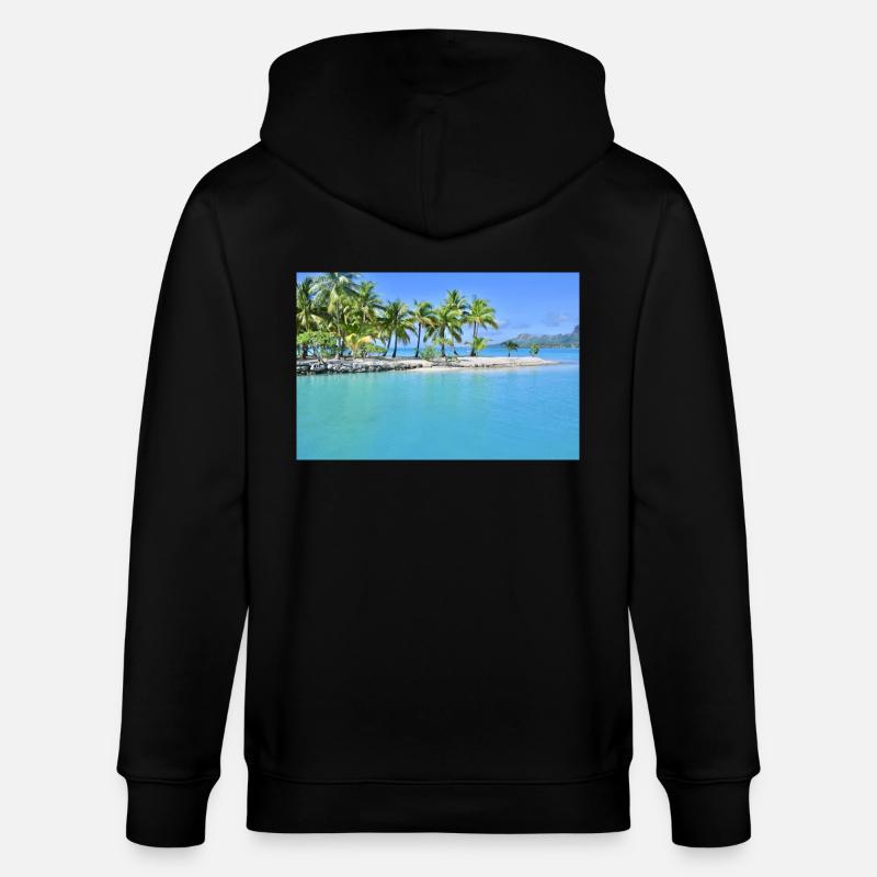 Bora Bora Lagune - Stanley/Stella Unisex Bio-Kapuzenjacke CULTIVATOR  - Schwarz
