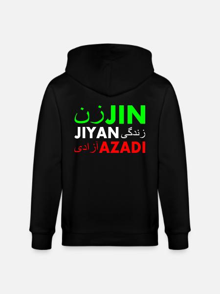 Jin jiyan azadi زن زندگی آزادی - Stanley/Stella CULTIVATOR Unisex Organic Hooded Jacket - black