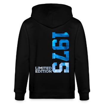 51. GEBURTSTAG LIMITED EDITION 1975 - Stanley/Stella Unisex Bio-Kapuzenjacke CULTIVATOR  - Schwarz - Hinten - Anna (173cm)