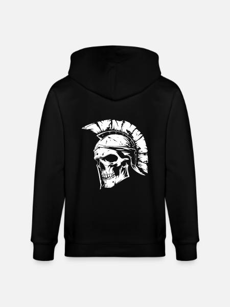 Spartan Gladiator Skull Sparta - Stanley/Stella CULTIVATOR Unisex Organic Hooded Jacket - black