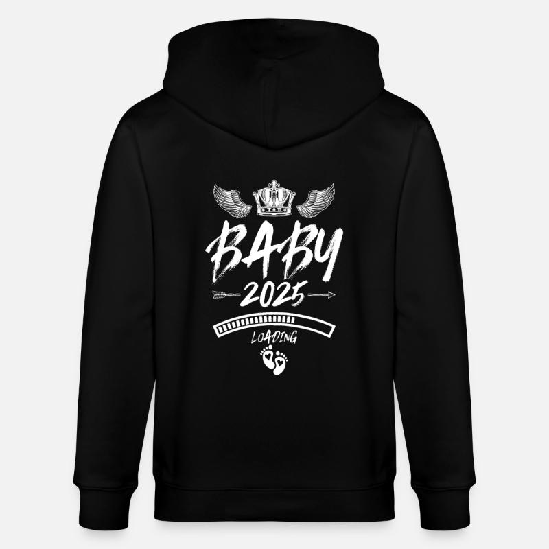 Baby 2025 Loading Spruch - Stanley/Stella Unisex Bio-Kapuzenjacke CULTIVATOR  - Schwarz