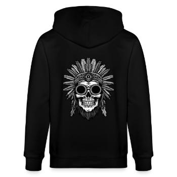 Crâne d'Apache indien - Veste à capuche bio CULTIVATOR Stanley/Stella Unisexe - noir - Dos - Anna (173cm)