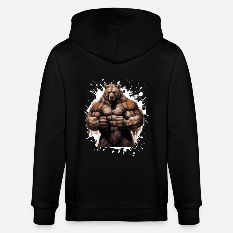 Grizzly Bear Muscles Musculation - Veste à capuche bio CULTIVATOR Stanley/Stella Unisexe - noir