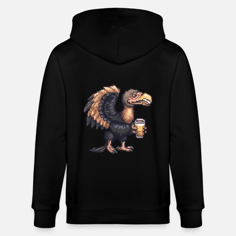 Harpyie Vogel Pixel Bier - Stanley/Stella Unisex Bio-Kapuzenjacke CULTIVATOR  - Schwarz