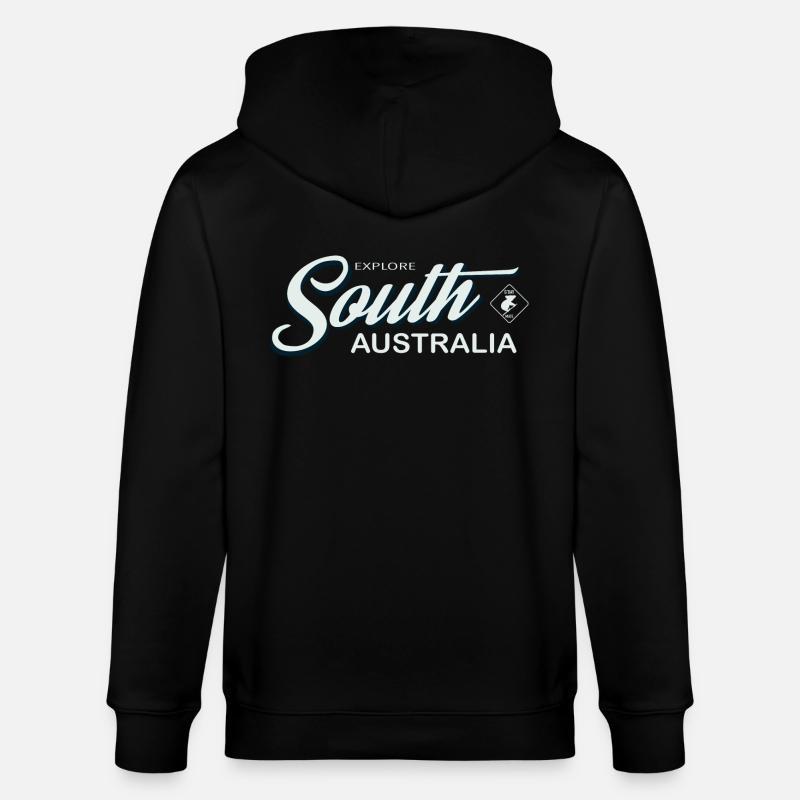 EXPLORE SOUTH AUSTRALIA - Stanley/Stella CULTIVATOR  Unisex Organic Hooded Jacket - black