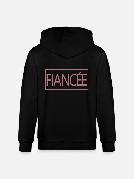 Fiancée Matching Engagement Wedding Honeymoon - Stanley/Stella CULTIVATOR Unisex Organic Hooded Jacket - black