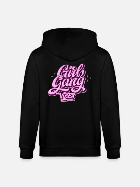 Girl Gang Vibes - Stanley/Stella CULTIVATOR  Unisex Organic Hooded Jacket - black