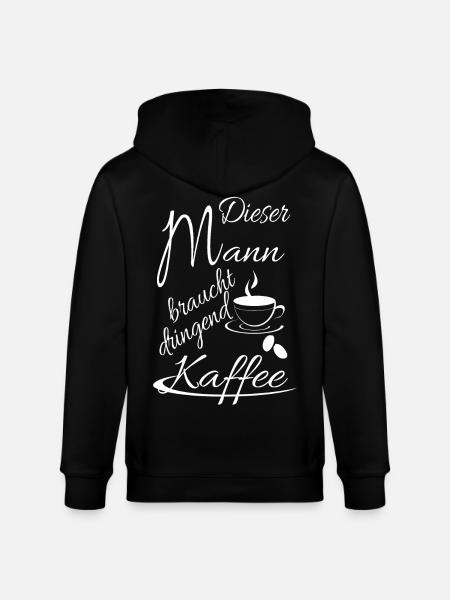 This man desperately needs coffee - Stanley/Stella CULTIVATOR  Unisex Organic Hooded Jacket - black