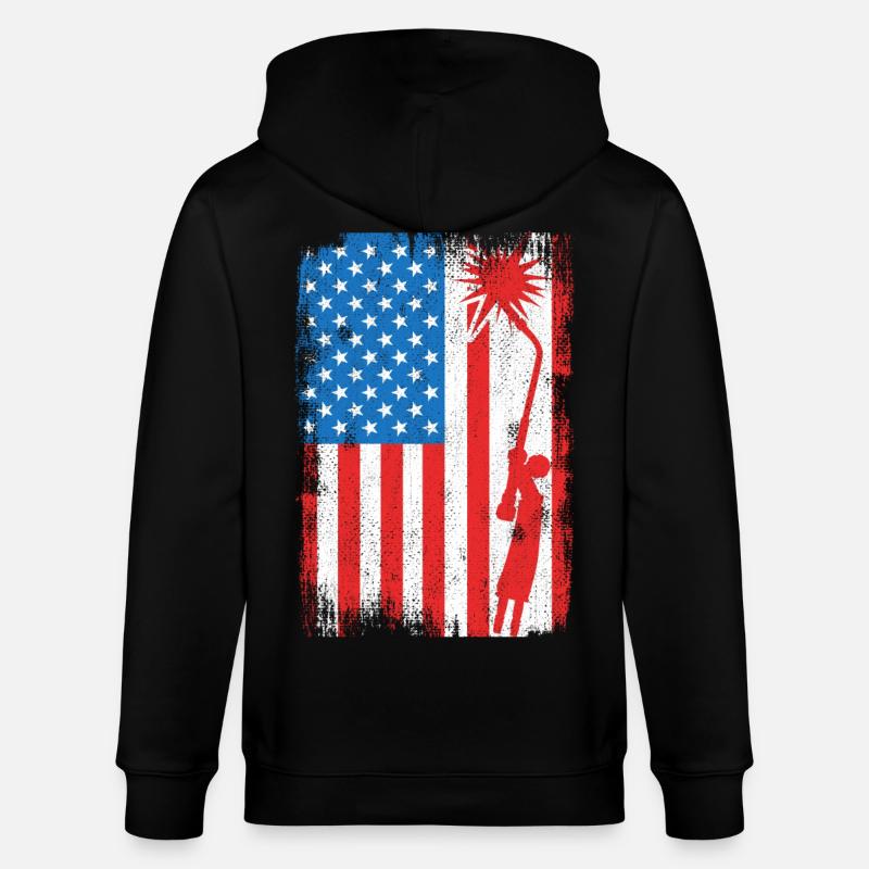 Drapeau de soudage des États-Unis - Veste à capuche bio CULTIVATOR Stanley/Stella Unisexe - noir