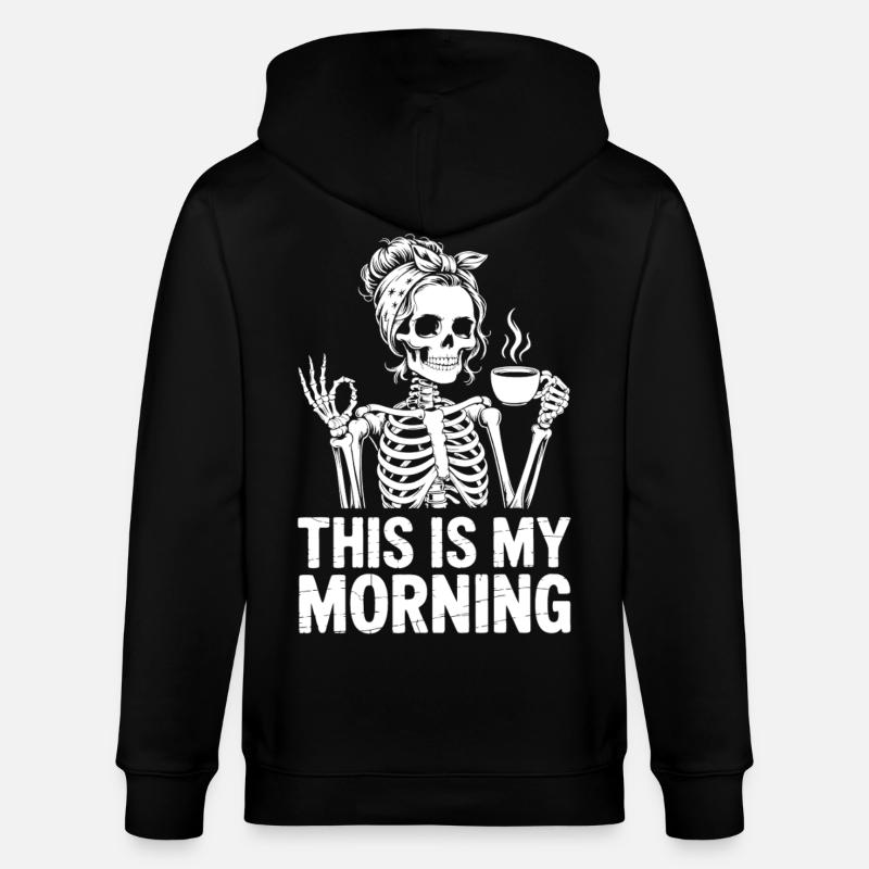 Skeleton Coffee Salutation du matin - Veste à capuche bio CULTIVATOR Stanley/Stella Unisexe - noir