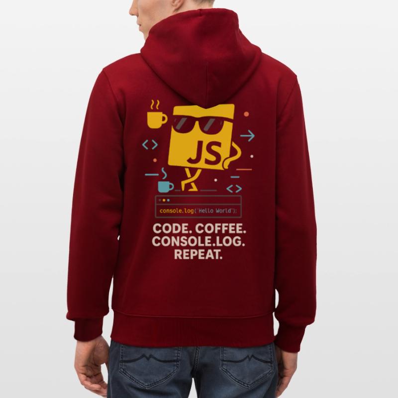 Code Coffee Console.log Repeat JavaScript Programm Stanley/Stella Unisex Bio-Kapuzenjacke CULTIVATOR 