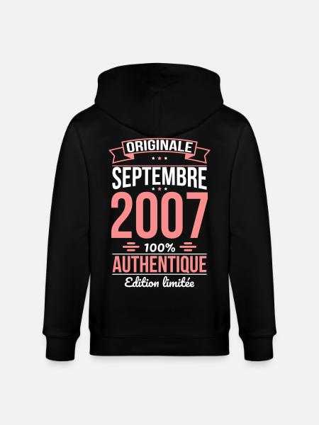 18th Birthday - Original - August 2007 - Stanley/Stella CULTIVATOR Unisex Organic Hooded Jacket - black