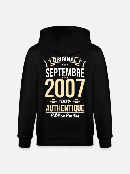 18th Birthday - Original - September 2007 - Stanley/Stella CULTIVATOR Unisex Organic Hooded Jacket - black