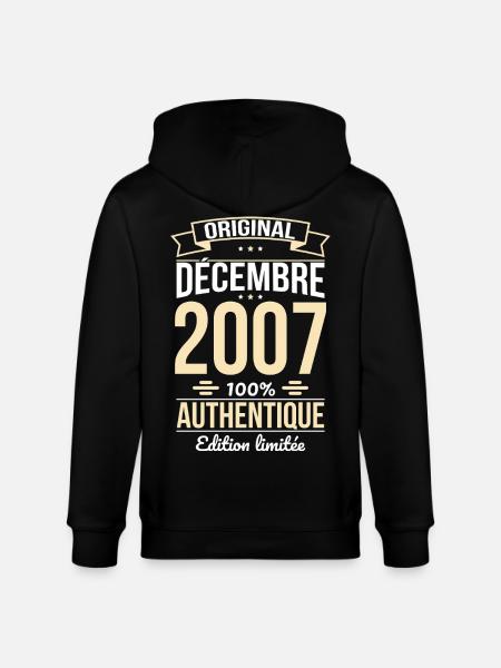 18th Birthday - Original - December 2007 - Stanley/Stella CULTIVATOR Unisex Organic Hooded Jacket - black