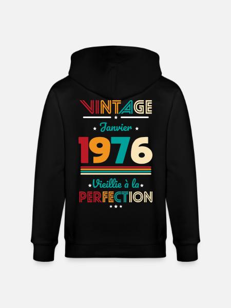 50 jaar jubileum - Vintage - januari 1976 - Stanley/Stella Uniseks bio-ziphoodie CULTIVATOR  - zwart