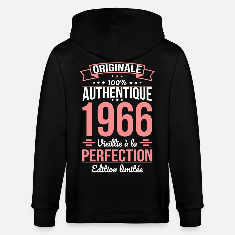 1966 – Perfekt gereift – Limitierte Auflage - Stanley/Stella Unisex Bio-Kapuzenjacke CULTIVATOR  - Schwarz