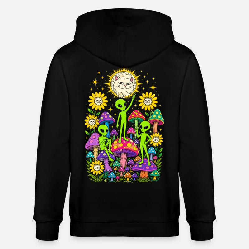 Aliens et Champignons Arcenciel - Veste à capuche bio CULTIVATOR Stanley/Stella Unisexe - noir