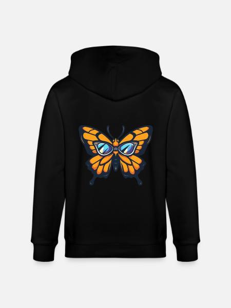Schmetterling Cool Tier - Stanley/Stella Unisex Bio-Kapuzenjacke CULTIVATOR - Schwarz