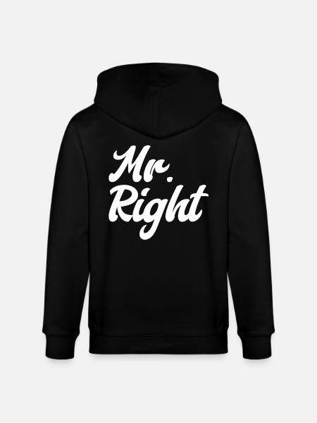 Mr. Right Partner Husband Friend - Stanley/Stella CULTIVATOR Unisex Organic Hooded Jacket - black