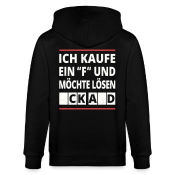 Antifaschistisches Statement Protest - Stanley/Stella Unisex Bio-Kapuzenjacke CULTIVATOR  - Schwarz - Hinten - Anna (173cm)