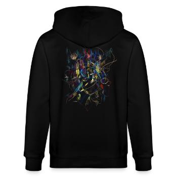 abstrakt - Stanley/Stella Unisex Bio-Kapuzenjacke CULTIVATOR  - Schwarz - Hinten - Anna (173cm)
