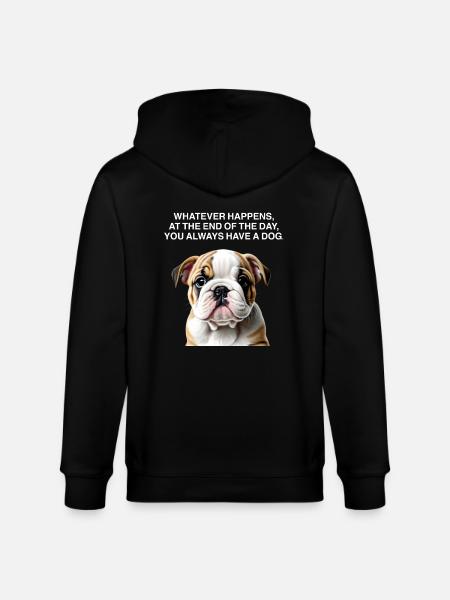 Funny Bulldog Quotes - Stanley/Stella Unisex Bio-Kapuzenjacke CULTIVATOR - Schwarz