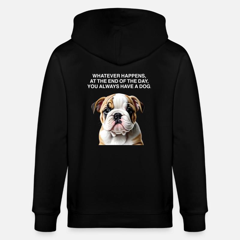 Citations amusantes de bouledogue - Veste à capuche bio CULTIVATOR Stanley/Stella Unisexe - noir