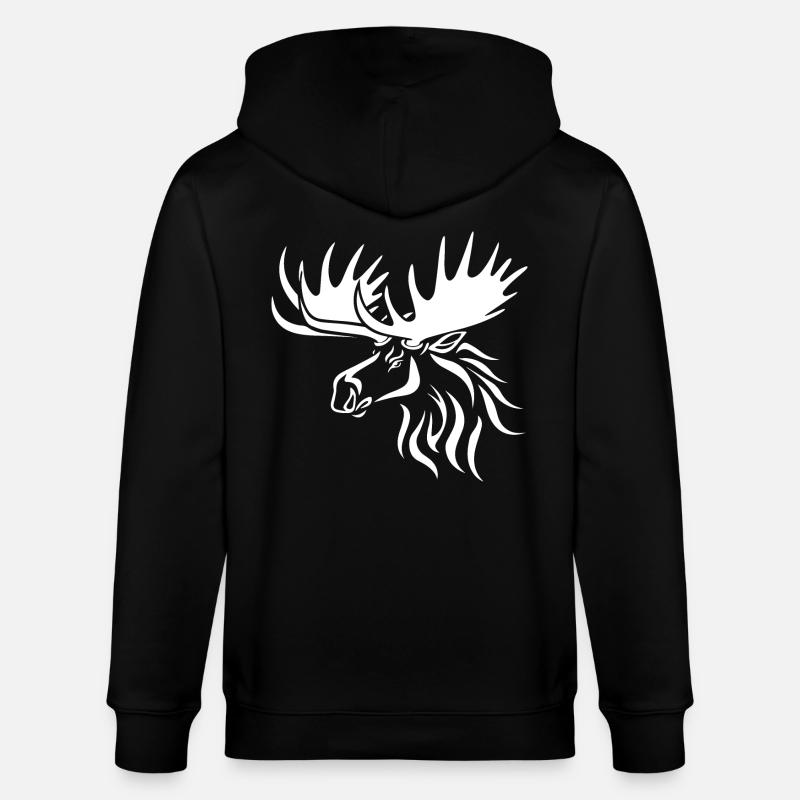 Elch - Stanley/Stella Unisex Bio-Kapuzenjacke CULTIVATOR  - Schwarz