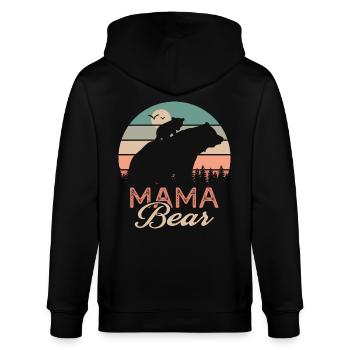 Mama Bär Geschenk T-Shirt Mama Bär Mama - Stanley/Stella Unisex Bio-Kapuzenjacke CULTIVATOR  - Schwarz - Hinten - Anna (173cm)