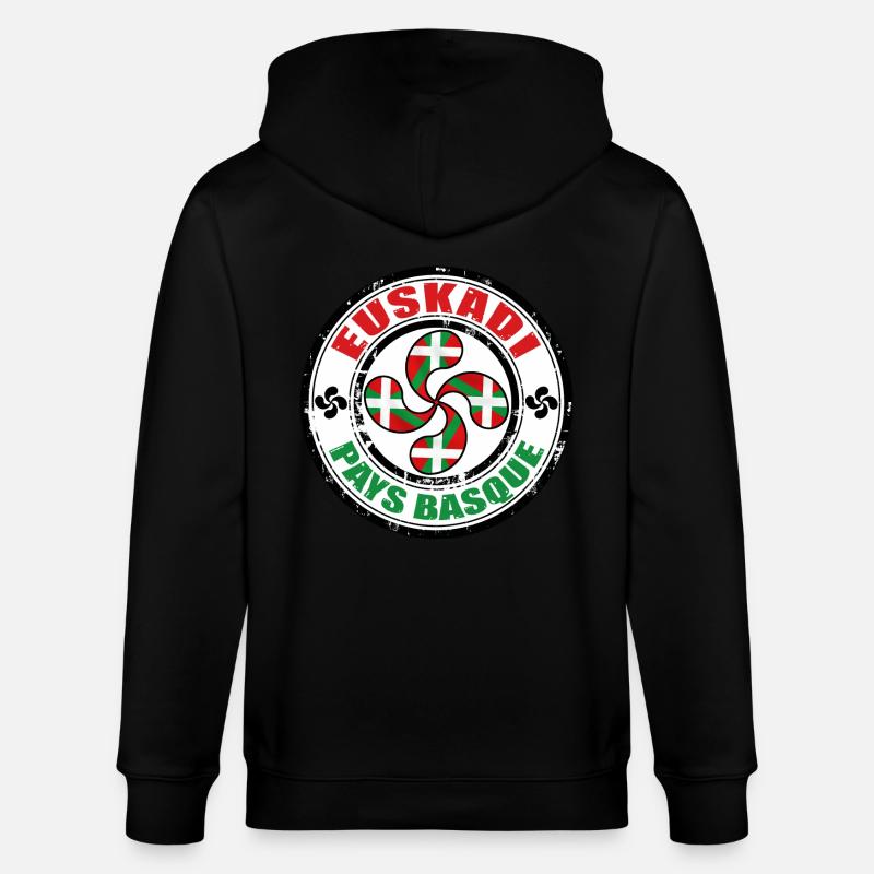 euskadi pays basque 05 - Veste à capuche bio CULTIVATOR Stanley/Stella Unisexe - noir