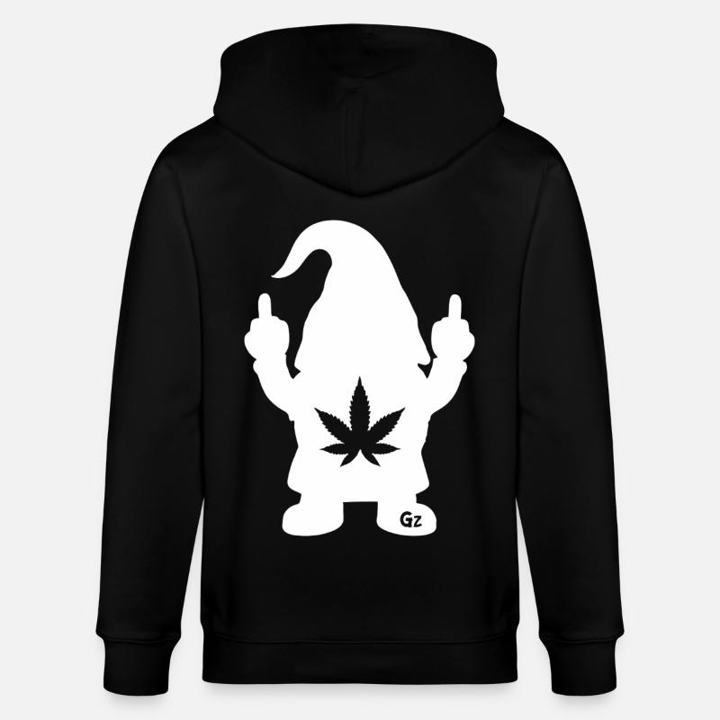 Frecher Zwerg mit Hanfblatt - Stanley/Stella Unisex Bio-Kapuzenjacke CULTIVATOR  - Schwarz