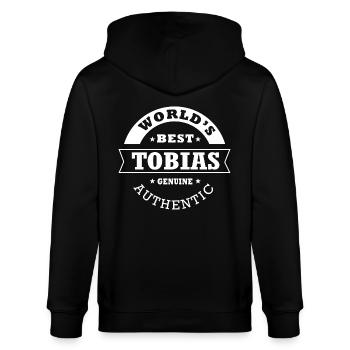 Tobias Geschenk T-Shirt personalisierter Name Tobias - Stanley/Stella Unisex Bio-Kapuzenjacke CULTIVATOR  - Schwarz - Hinten - Anna (173cm)
