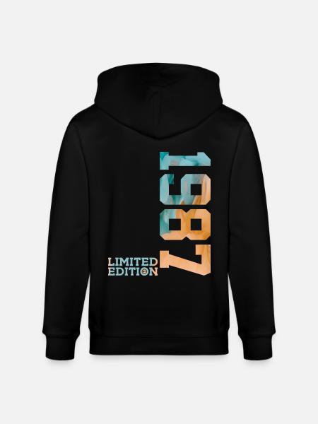 39TH BIRTHDAY LIMITED EDITION 1987 - Stanley/Stella CULTIVATOR  Unisex Organic Hooded Jacket - black