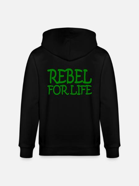 REBEL FOR LIFE - Stanley/Stella CULTIVATOR Unisex Organic Hooded Jacket - black
