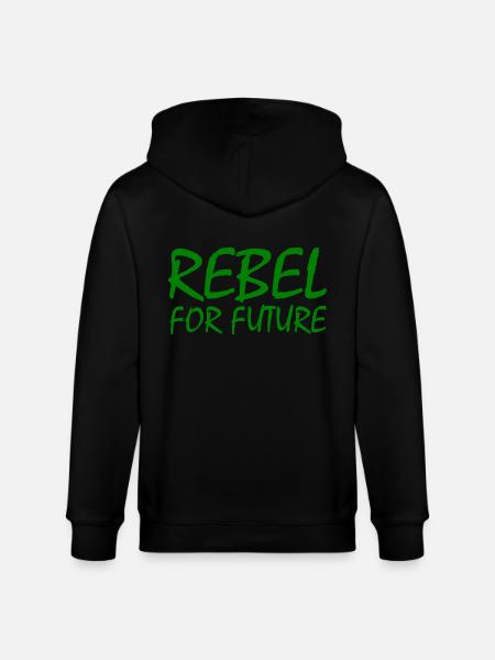 Rebel for future - Stanley/Stella CULTIVATOR  Unisex Organic Hooded Jacket - black