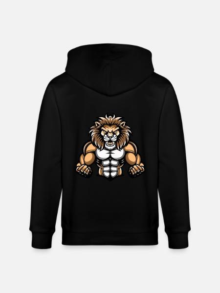 Leo Muscles Bodybuilding - Stanley/Stella CULTIVATOR Unisex Organic Hooded Jacket - black
