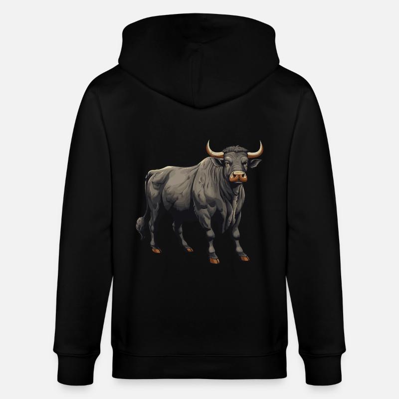Animal taureau - Veste à capuche bio CULTIVATOR Stanley/Stella Unisexe - noir