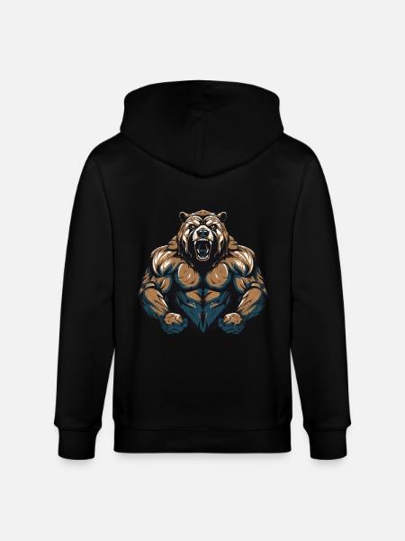 Grizzly Bär Beast - Stanley/Stella Unisex Bio-Kapuzenjacke CULTIVATOR - Schwarz