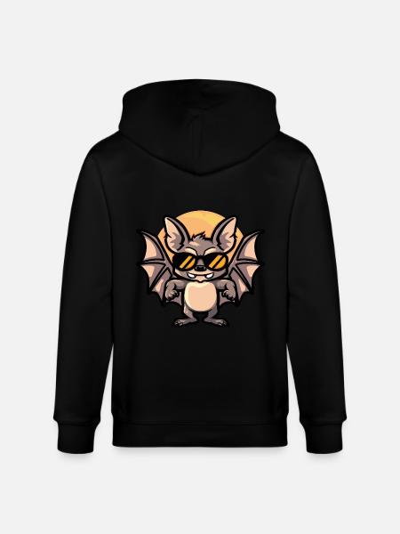 Bat Cool Animal - Stanley/Stella CULTIVATOR Unisex Organic Hooded Jacket - black