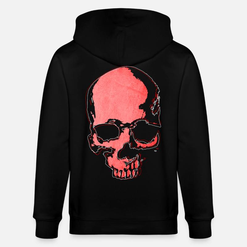 Roter Schädel - Stanley/Stella Unisex Bio-Kapuzenjacke CULTIVATOR  - Schwarz
